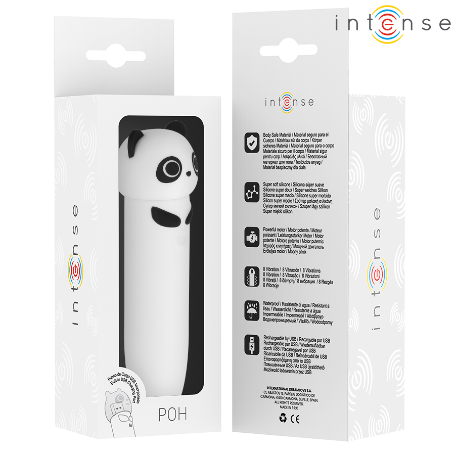 Uovo Vibrante Ricaricabile USB Intense Poh Panda — 10 x 2,2 cm