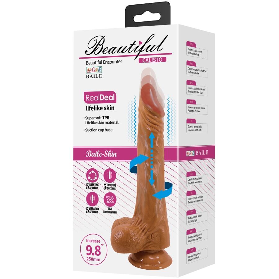 Dildo Realistico Vibrante Baile Calisto — 24 cm, Flesh
