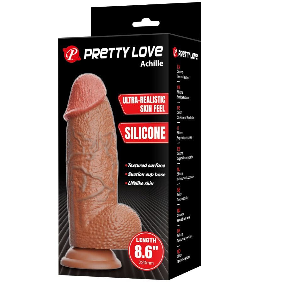 Dildo Realistico con Ventosa Pretty Love Achille — Silicone 22 cm