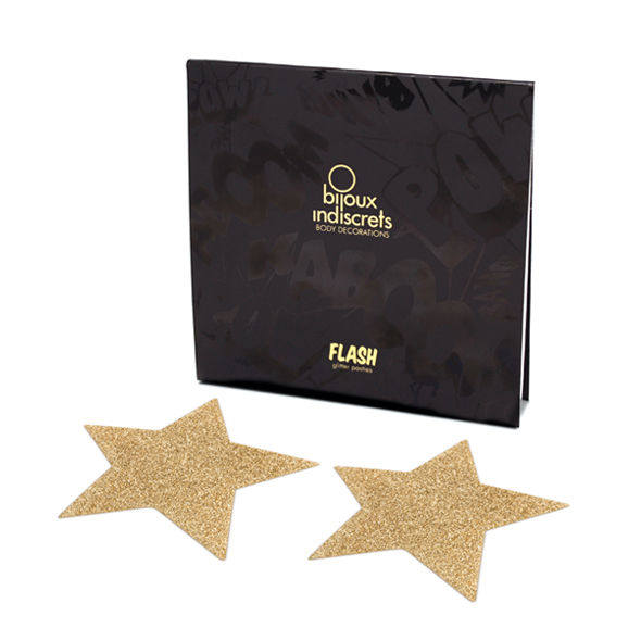 Copricapezzoli Adesivi Bijoux Indiscrets Flash — Stelle Dorate