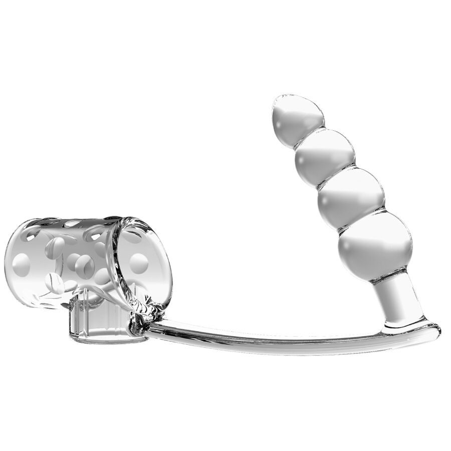 Guaina Pene con Plug Anale Pretty Love BI-026277M — Trasparente