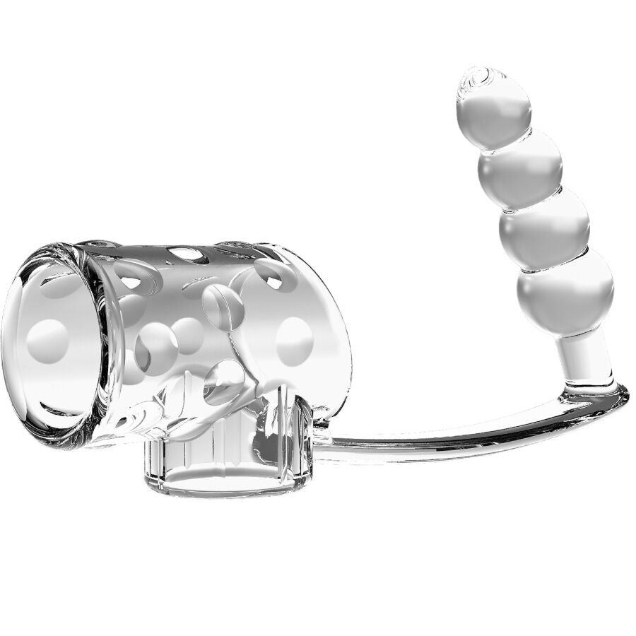 Guaina Pene con Plug Anale Pretty Love BI-026277M — Trasparente