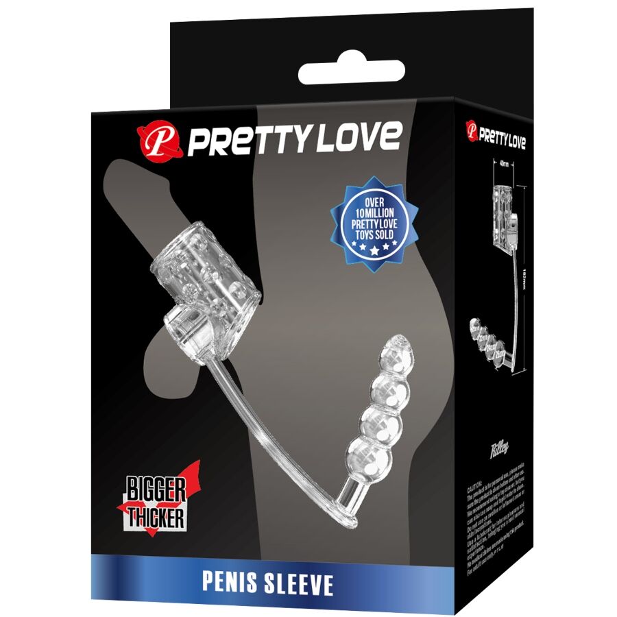 Guaina Pene con Plug Anale Pretty Love BI-026277M — Trasparente