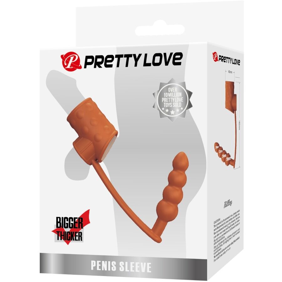 Guaina Pene Pretty Love BI-026277M con Tappo Anale — Naturale