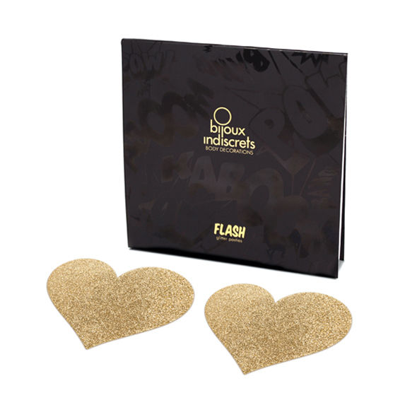 Copricapezzoli Adesivi Bijoux Indiscrets Flash — Cuore Dorato