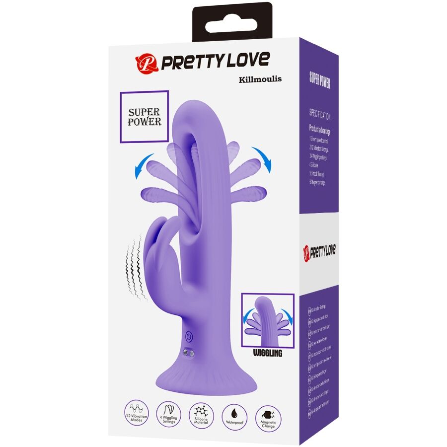 Vibratore Coniglio Pretty Love Killmoulis 12 Modalità Viola — Silicone