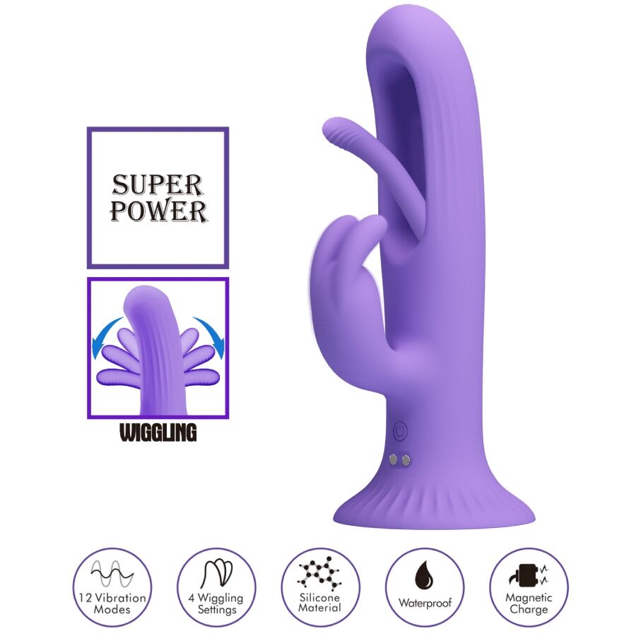Vibratore Coniglio Pretty Love Killmoulis 12 Modalità Viola — Silicone