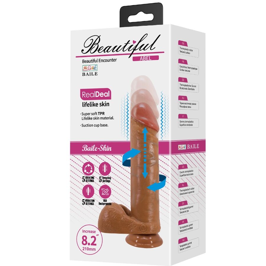 Dildo Realistico Vibrante Baile Abel — 21 cm, Mulatto