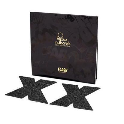 Decorazioni Adesive per Seno Bijoux Indiscrets Flash — Croce Nera