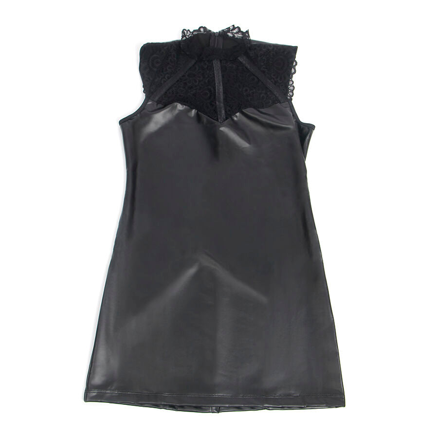 Abito Erotico in Ecopelle con Pizzo Subblime — Nero, S/M
