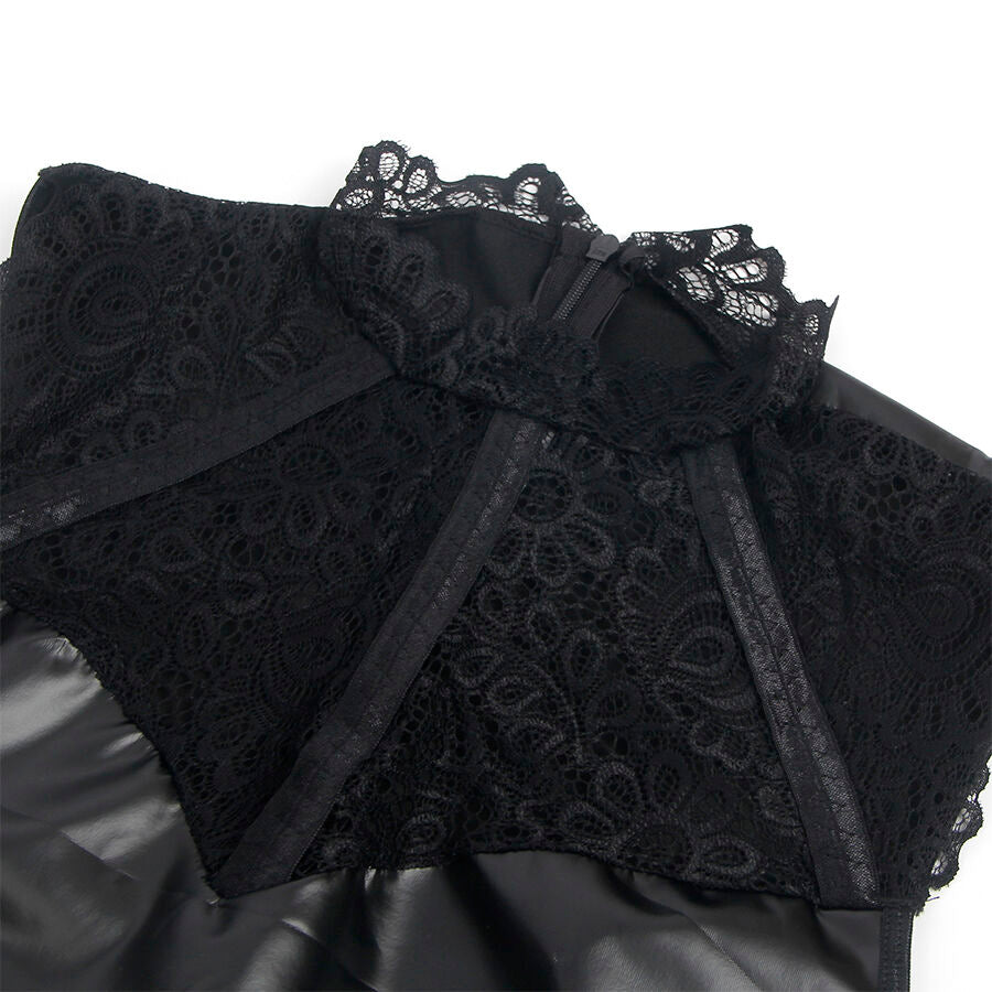 Abito Erotico in Ecopelle con Pizzo Subblime — Nero, S/M