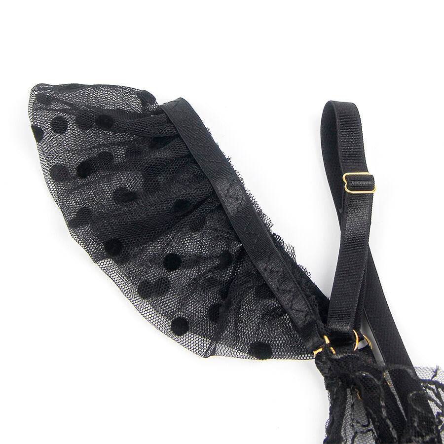 Set Lingerie con Giarrettiera in Pizzo Subblime — Nero S/M