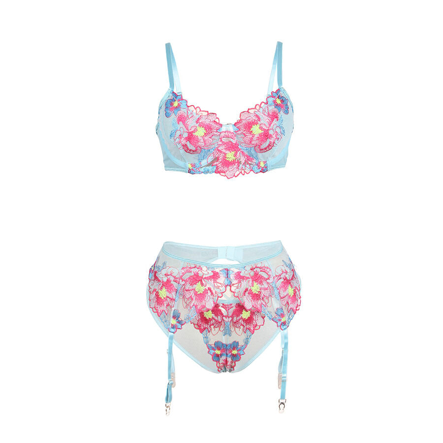Lingerie Sexy Ricamata Subblime — Reggiseno e Cintura S/M