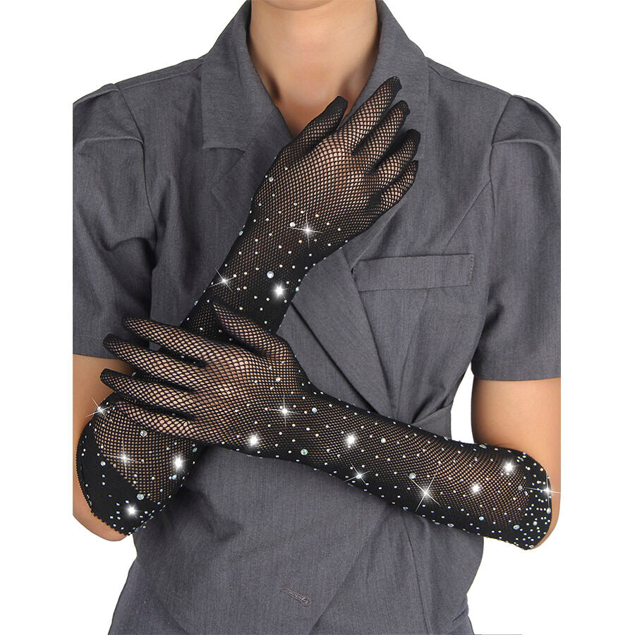 Guanti Glitterati con Diamanti Subblime — Nylon, S/M