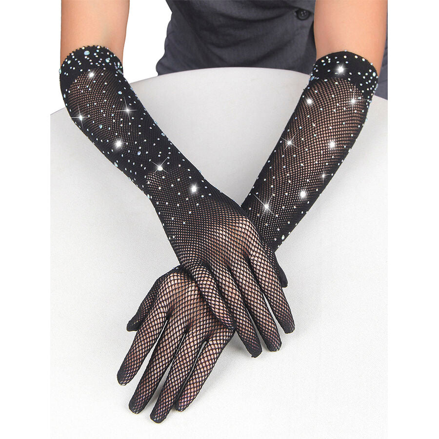 Guanti Glitterati con Diamanti Subblime — Nylon, S/M