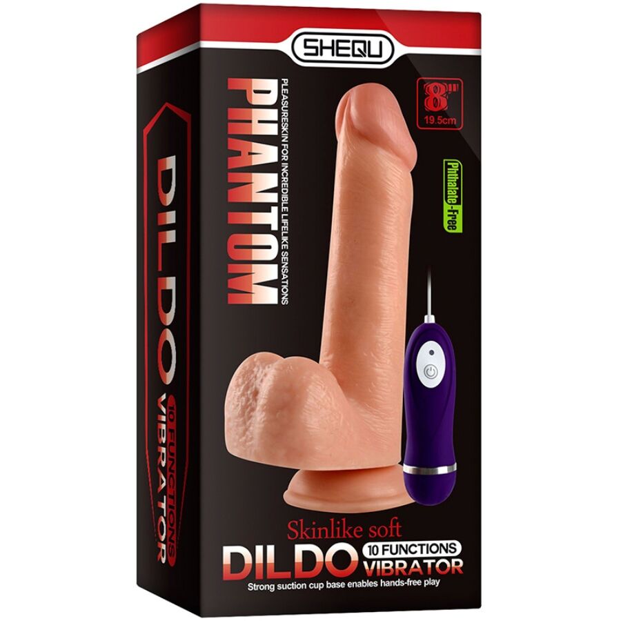 Dildo Realistico Vibrante con Telecomando Shequ Phantom — 20 cm