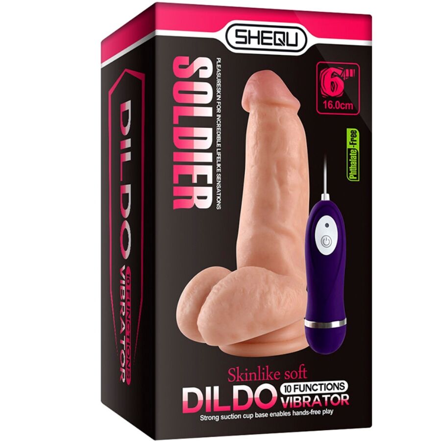 Dildo Realistico Vibrante con Telecomando Shequ — 16 cm