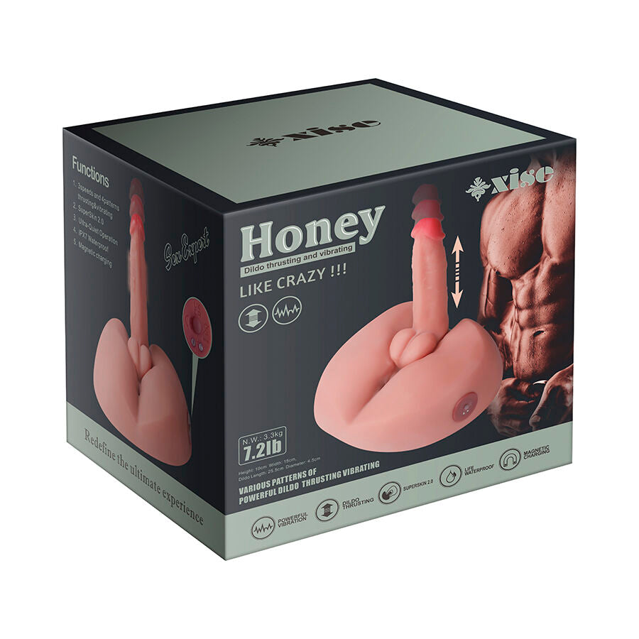 Dildo Realistico Vibrante Xise Honey — Silicone TPE 25 cm