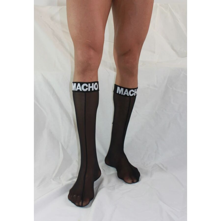 Calzini Fetish Semi-Trasparenti Macho — Taglia Unica, Neri