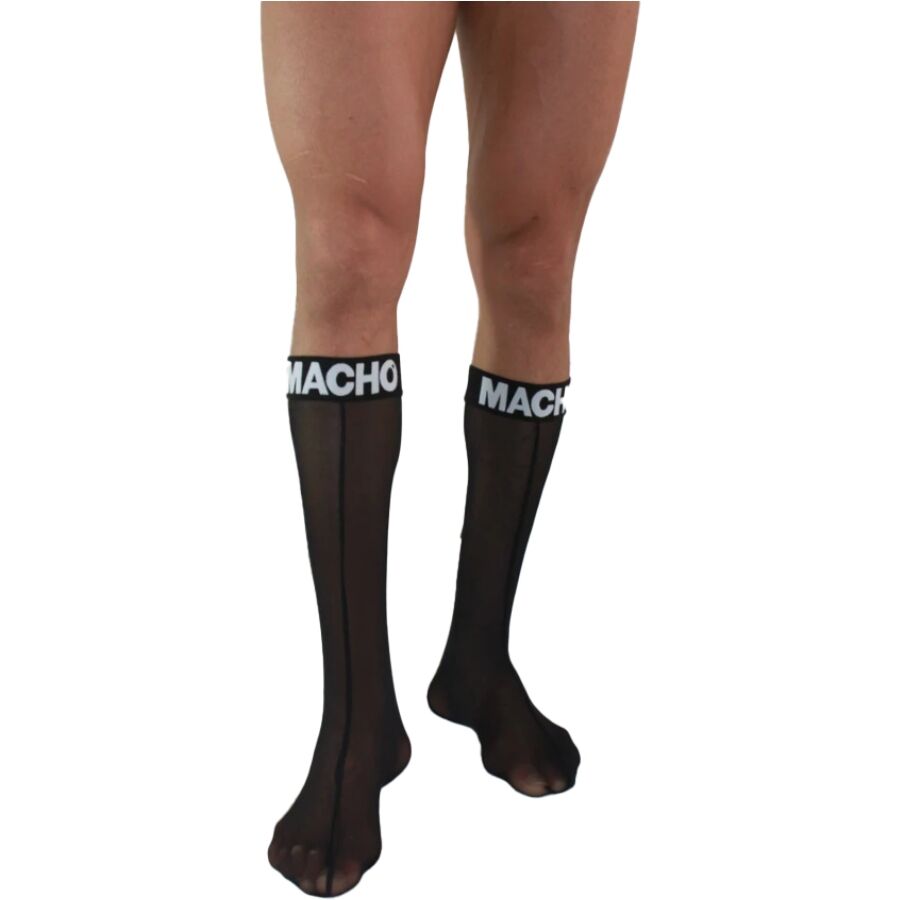 Calzini Fetish Semi-Trasparenti Macho — Taglia Unica, Neri