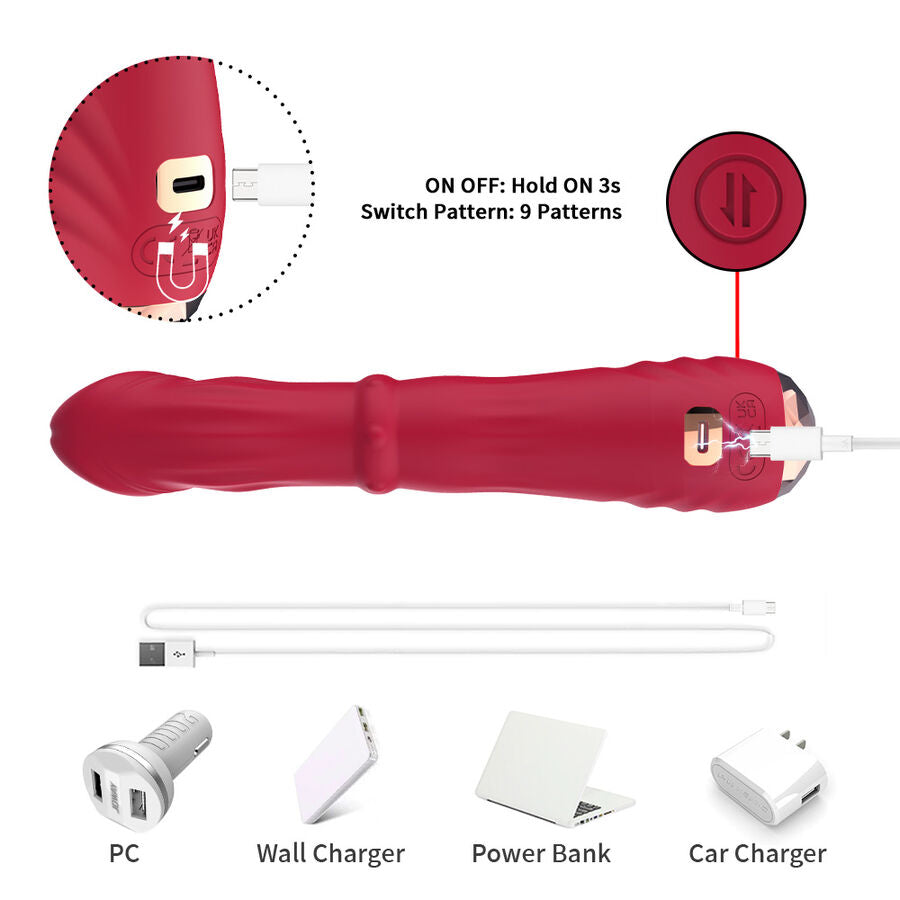 Dildo Vibrante Termoregolabile Armony — Punto G, Rosso