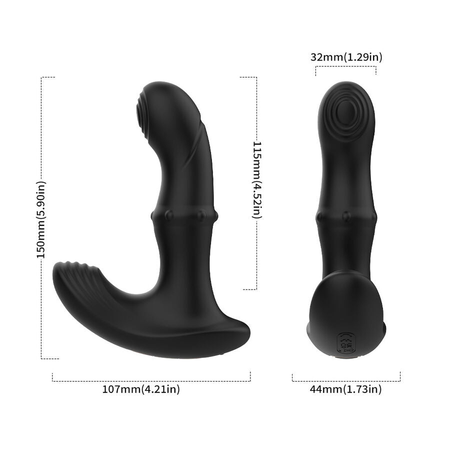 Vibratore Prostatico con Telecomando Armony — Rotante, Nero