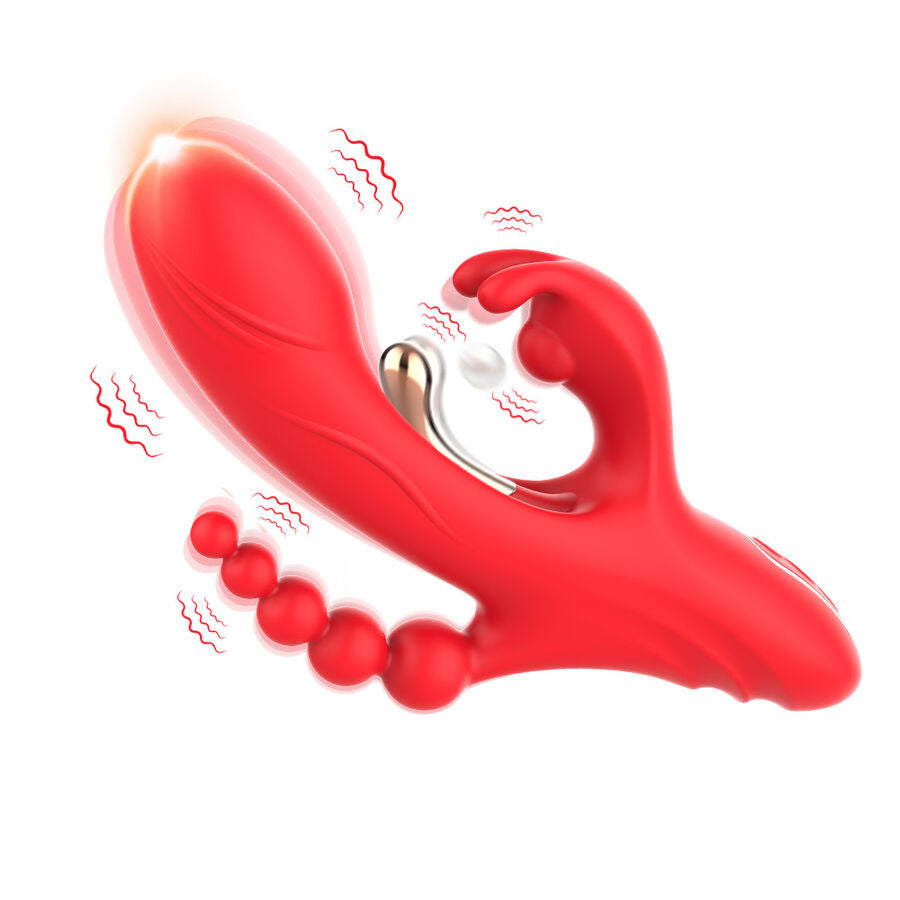 Vibratore Rabbit Punto G e Clitoride Armony — Silicone, Rosso