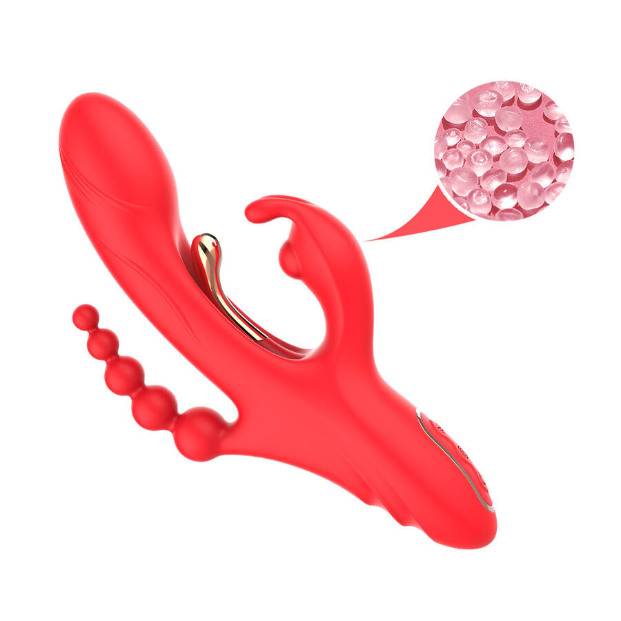 Vibratore Rabbit Punto G e Clitoride Armony — Silicone, Rosso