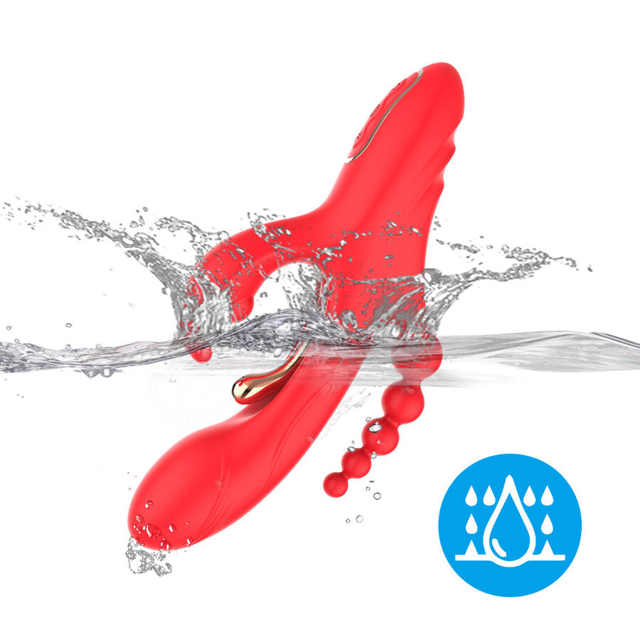 Vibratore Rabbit Punto G e Clitoride Armony — Silicone, Rosso