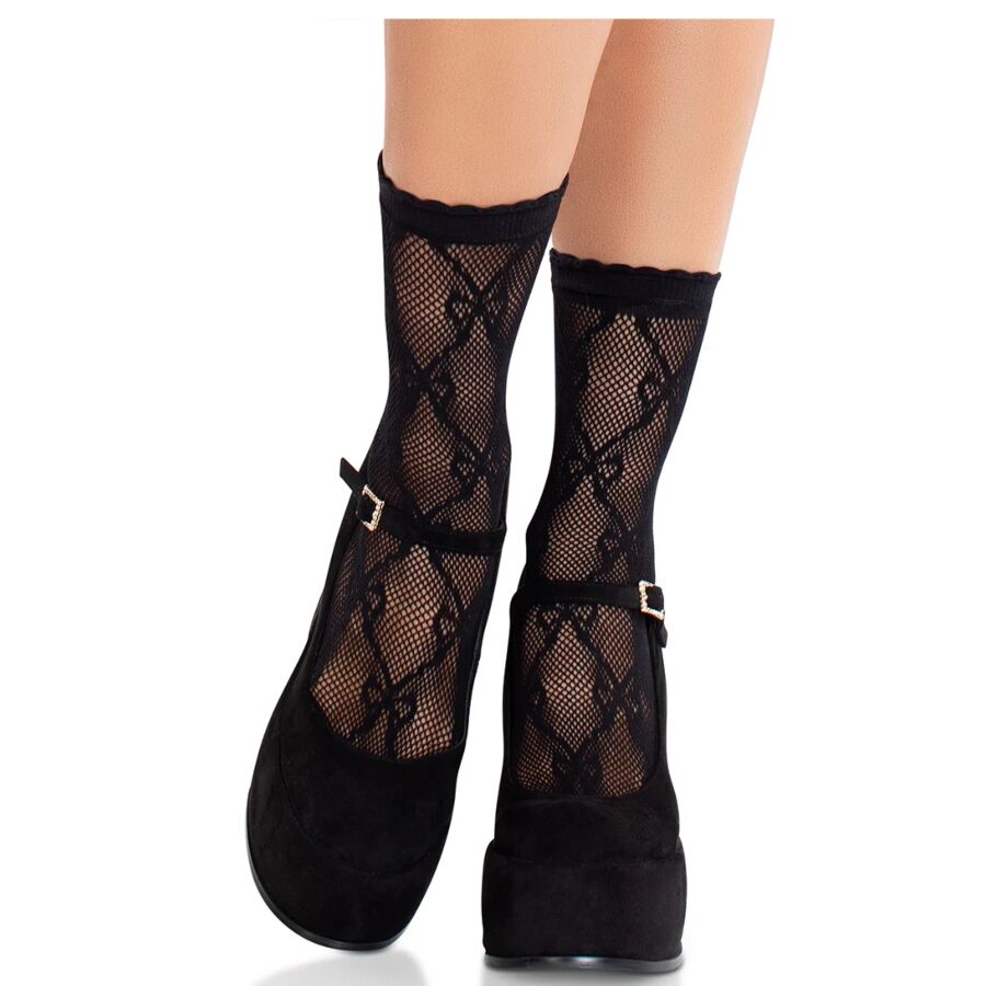 Calzini in Pizzo con Fiocco Leg Avenue — Nero