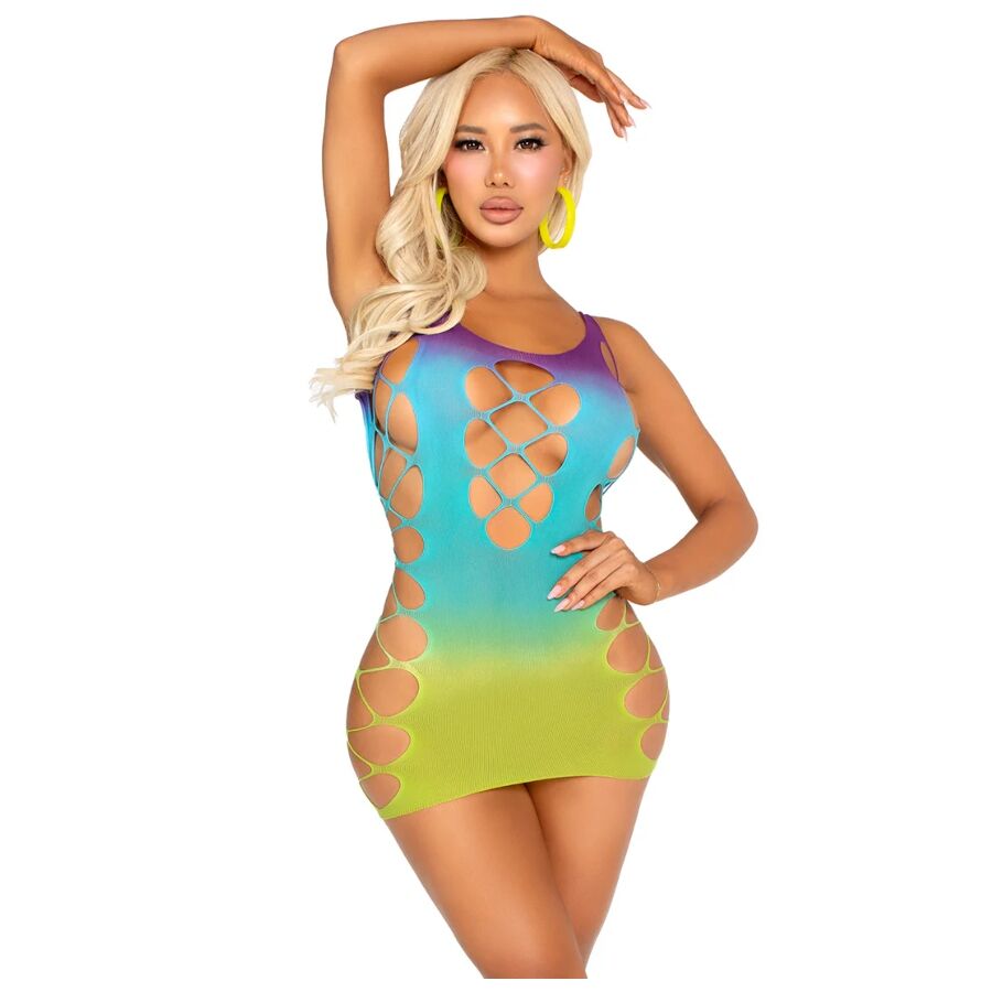 Mini Abito Aderente Ombre Leg Avenue Seamless — Effetto Pizzo