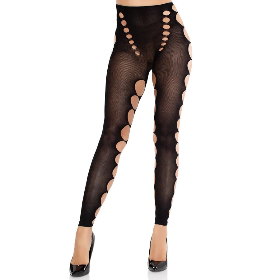 Collant Opachi con Fessure Leg Avenue — Neri, Senza Cuciture