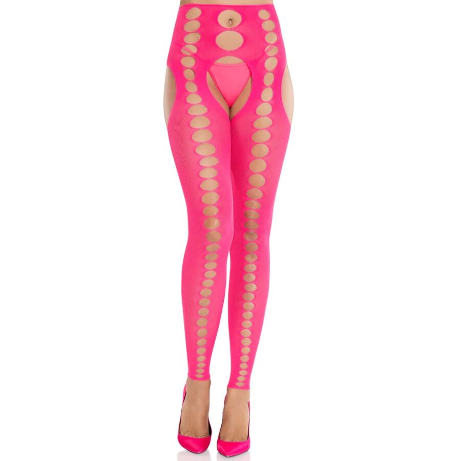 Collant Senza Spalline Opaque Leg Avenue Seamless — Rosa Neon