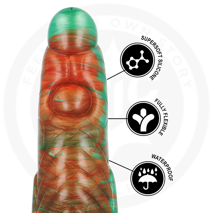 Dildo Realistico Epic Tiryon — Silicone, 21,5 cm, Verde
