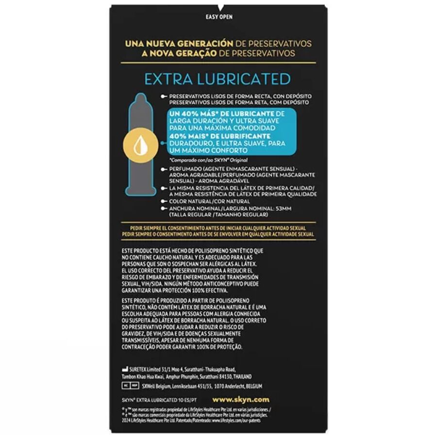 Preservativo Extra Lubrificato Senza Lattice SKYN — 10 pz