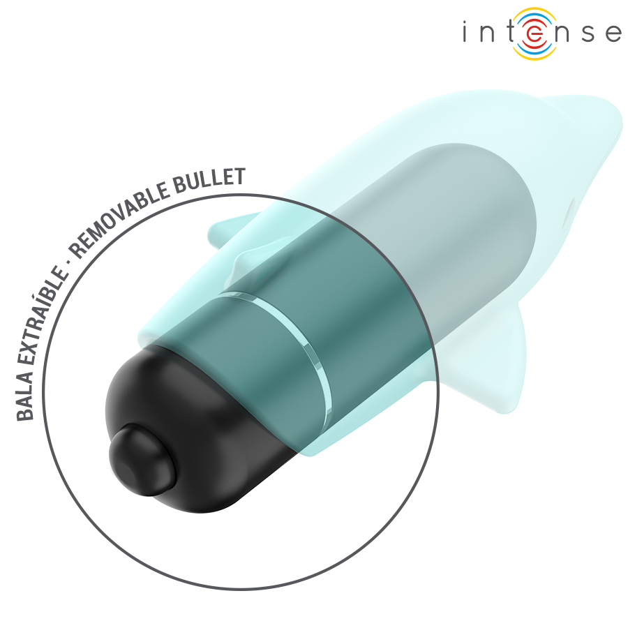 Uovo Vibrante Clitoride Intense Echo Delfino — Silicone, Blu