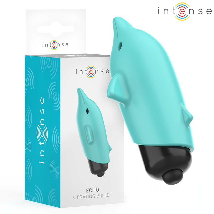 Uovo Vibrante Clitoride Intense Echo Delfino — Silicone, Blu