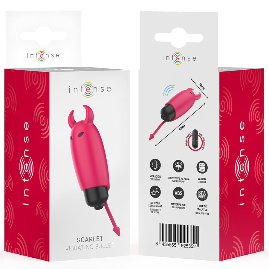 Uovo Vibrante Intense Red Demon — Silicone, 9,3 cm