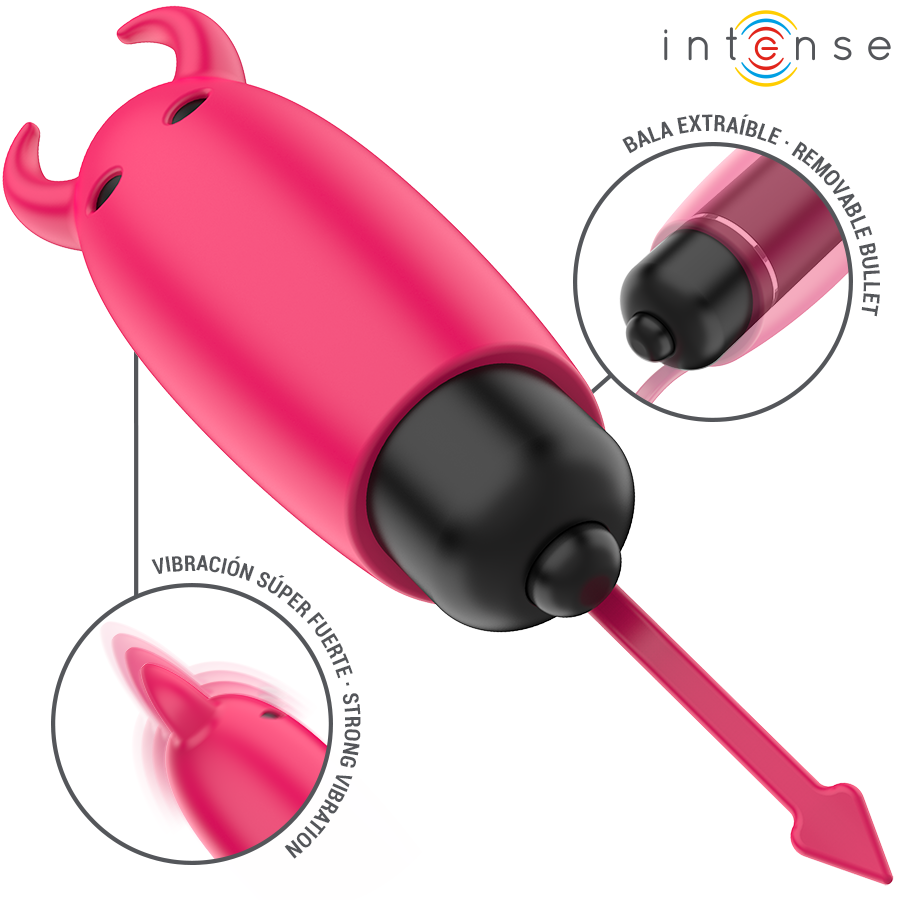 Uovo Vibrante Intense Red Demon — Silicone, 9,3 cm