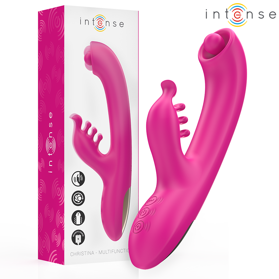 Vibratore Rabbit Intense Christina — 3 Motori, 22,5 cm Rosa