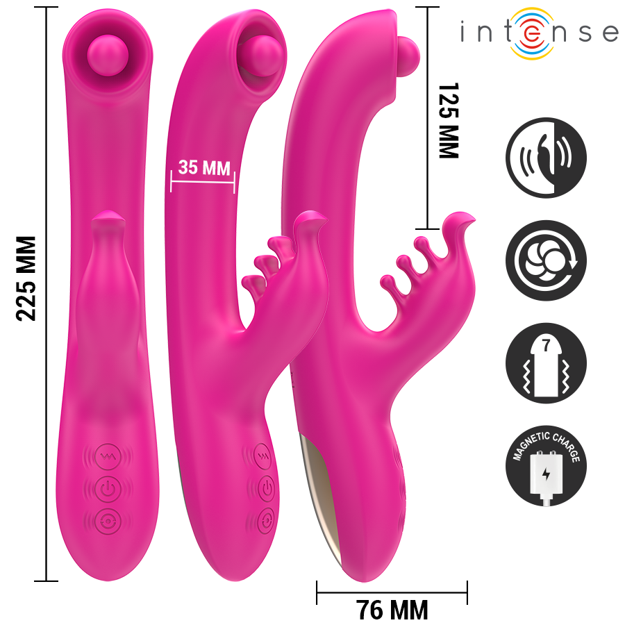 Vibratore Rabbit Intense Christina — 3 Motori, 22,5 cm Rosa
