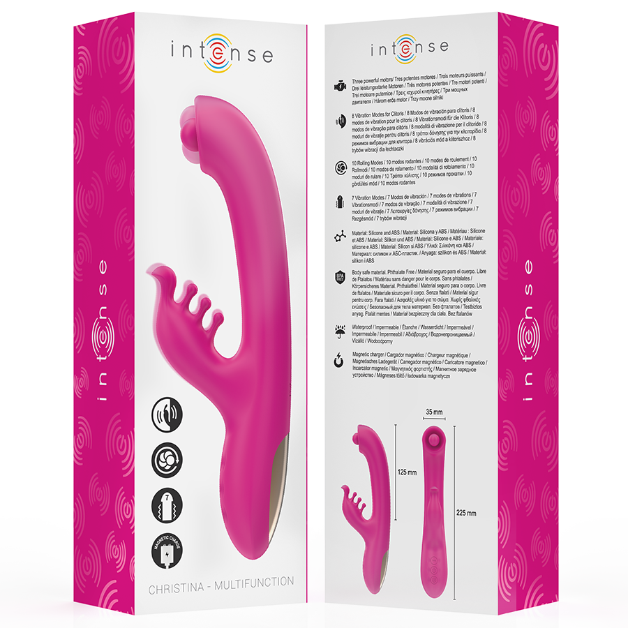 Vibratore Rabbit Intense Christina — 3 Motori, 22,5 cm Rosa