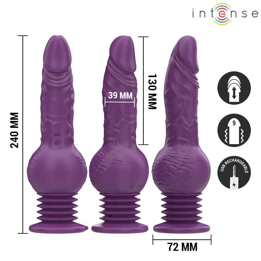 Vibratore Rabbit Punto G e Clitoride Intense Tatum — 24 cm