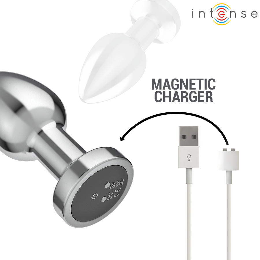Plug Anale Vibrante in Metallo Intense — 10 Modalità, Taglia M