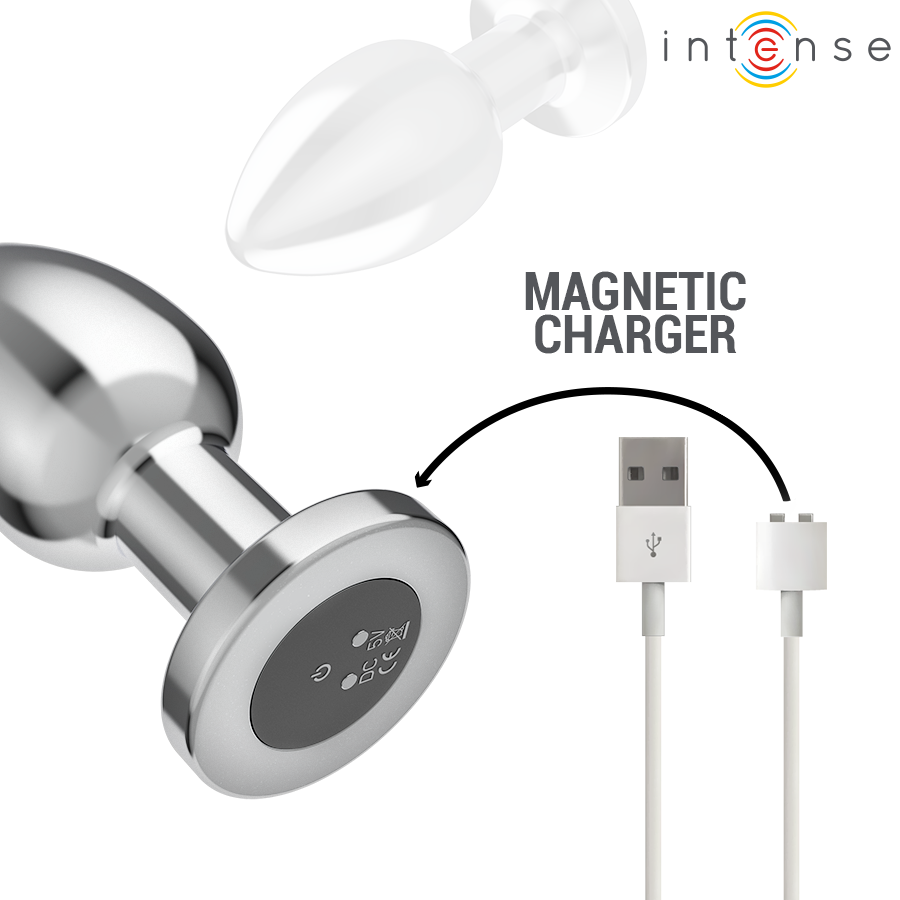 Plug Anale Vibrante in Metallo Intense — 10 Modalità, Taglia L