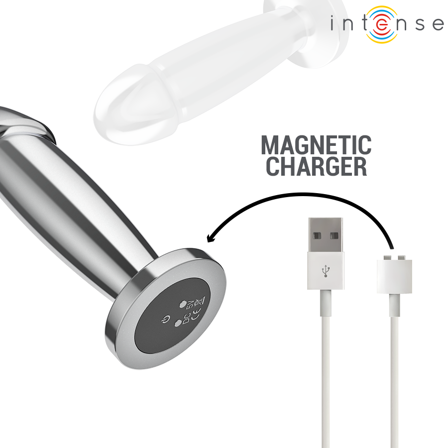 Plug Anale Vibrante Intense — Metallo, Telecomando, 10 Modalità