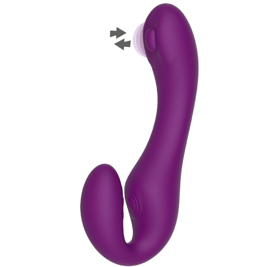 Vibratore 2 in 1 XOCOON Strapless Strap-On Telecomando Viola