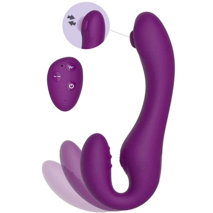 Vibratore 2 in 1 XOCOON Strapless Strap-On Telecomando Viola