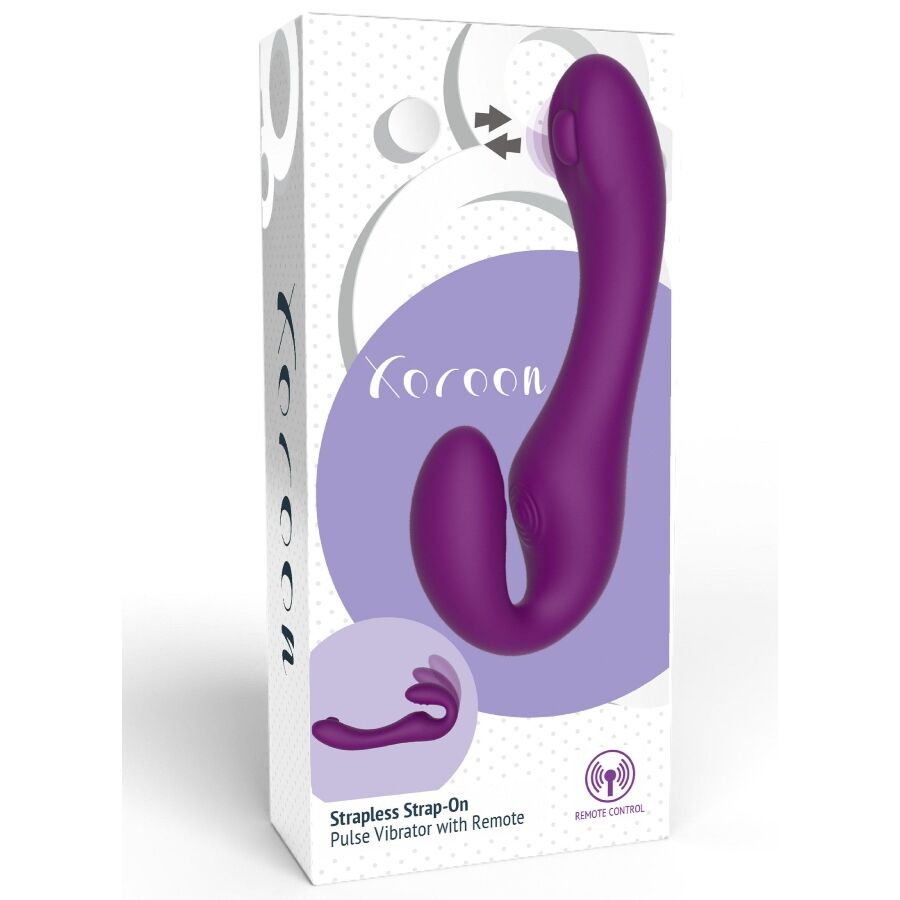 Vibratore 2 in 1 XOCOON Strapless Strap-On Telecomando Viola