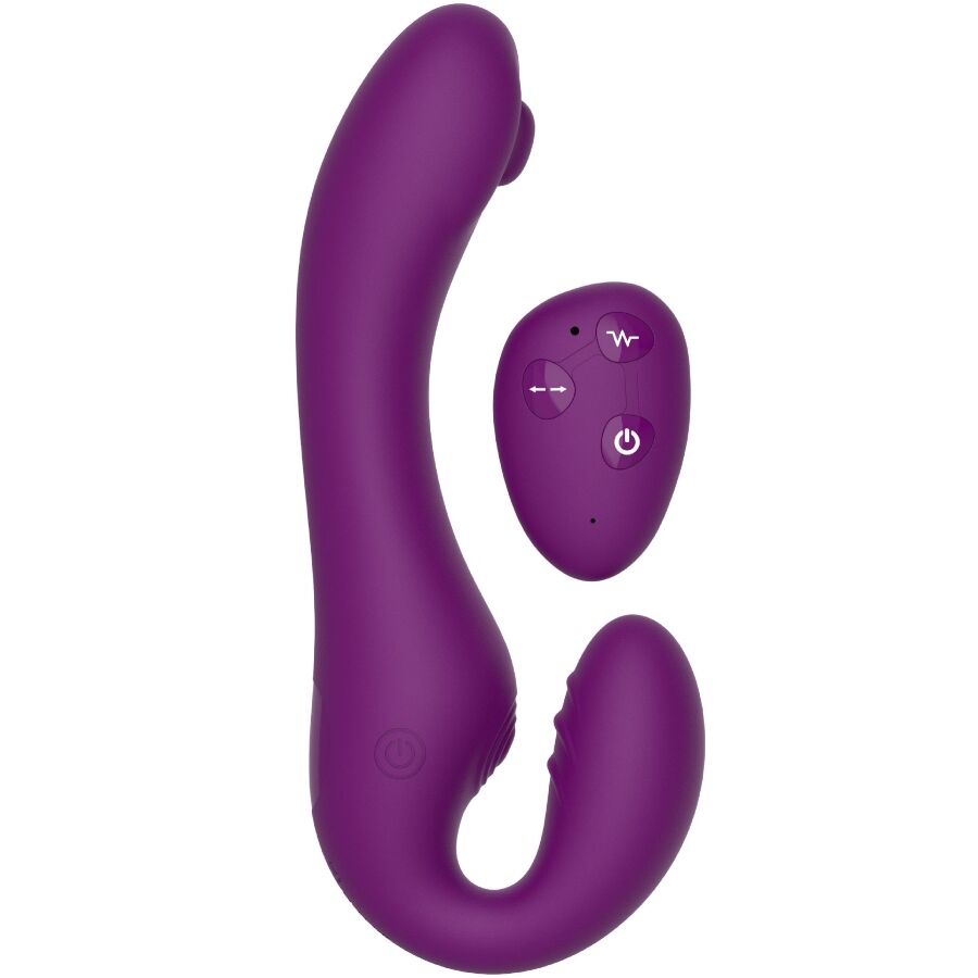 Vibratore 2 in 1 XOCOON Strapless Strap-On Telecomando Viola